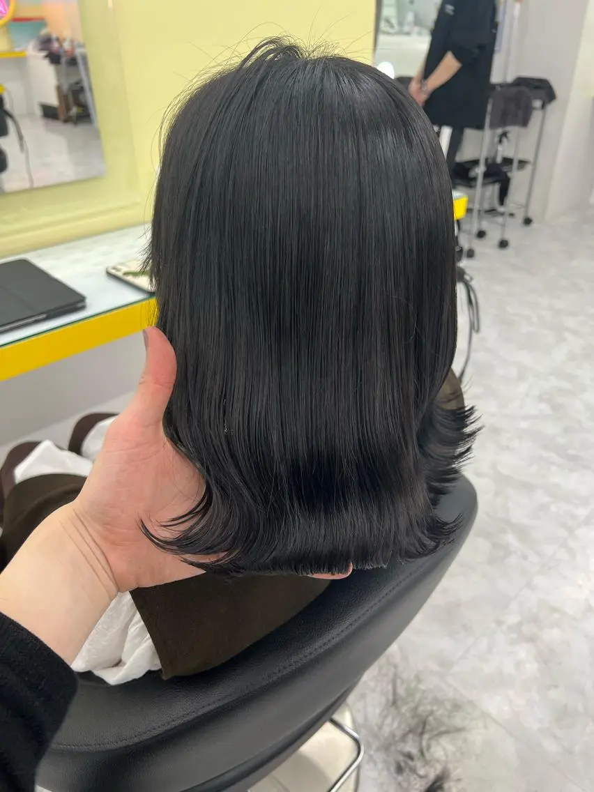 セミロング パーマ ヘアアレンジ メンズ マツエク・マツパ 韓国風ベージュ🤎 赤みなし🌿横浜🤎のヘアスタイル