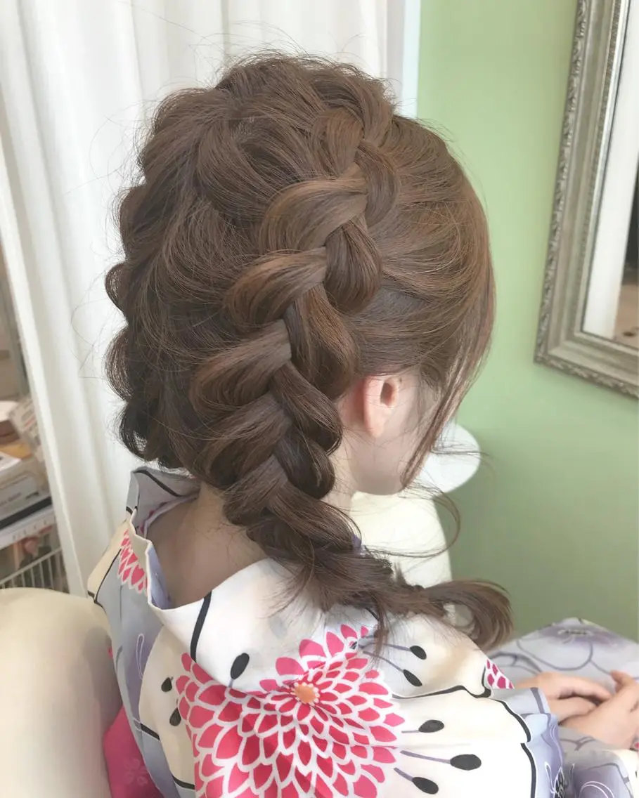 ロング ヘアアレンジ 浴衣 takebuchi harukaのヘアスタイル