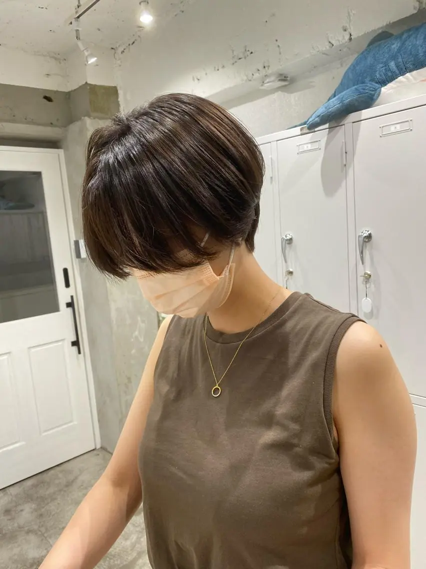 ショート カラー ヘアアレンジ メンズ 切りっぱなしボブ メンズバレイヤージュ メンズブリーチ メンズハイライト メンズハイトーン ササキカズマ〻透明感 〻色落ち〻赤み消しのヘアスタイル