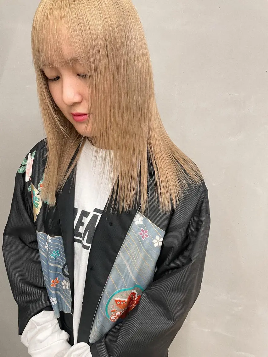 セミロング カラー ブリーチ カット ヘアカラー トリートメント ヘアセット センスをお届けします 大谷将生infpのヘアスタイル
