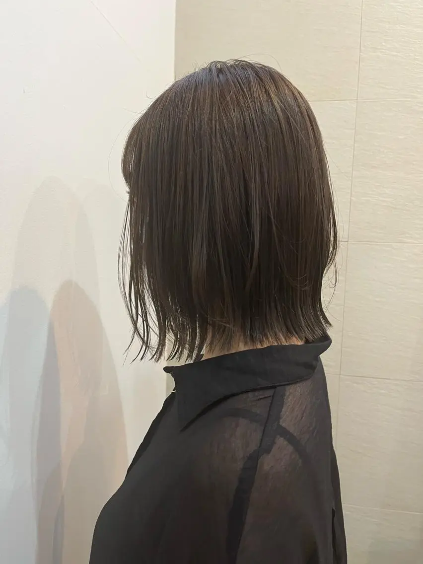 ショート カラー ボブレイヤー ボブ レイヤーカット あやめ【顔まわり/レ イヤー/柔らかカラ】のヘアスタイル
