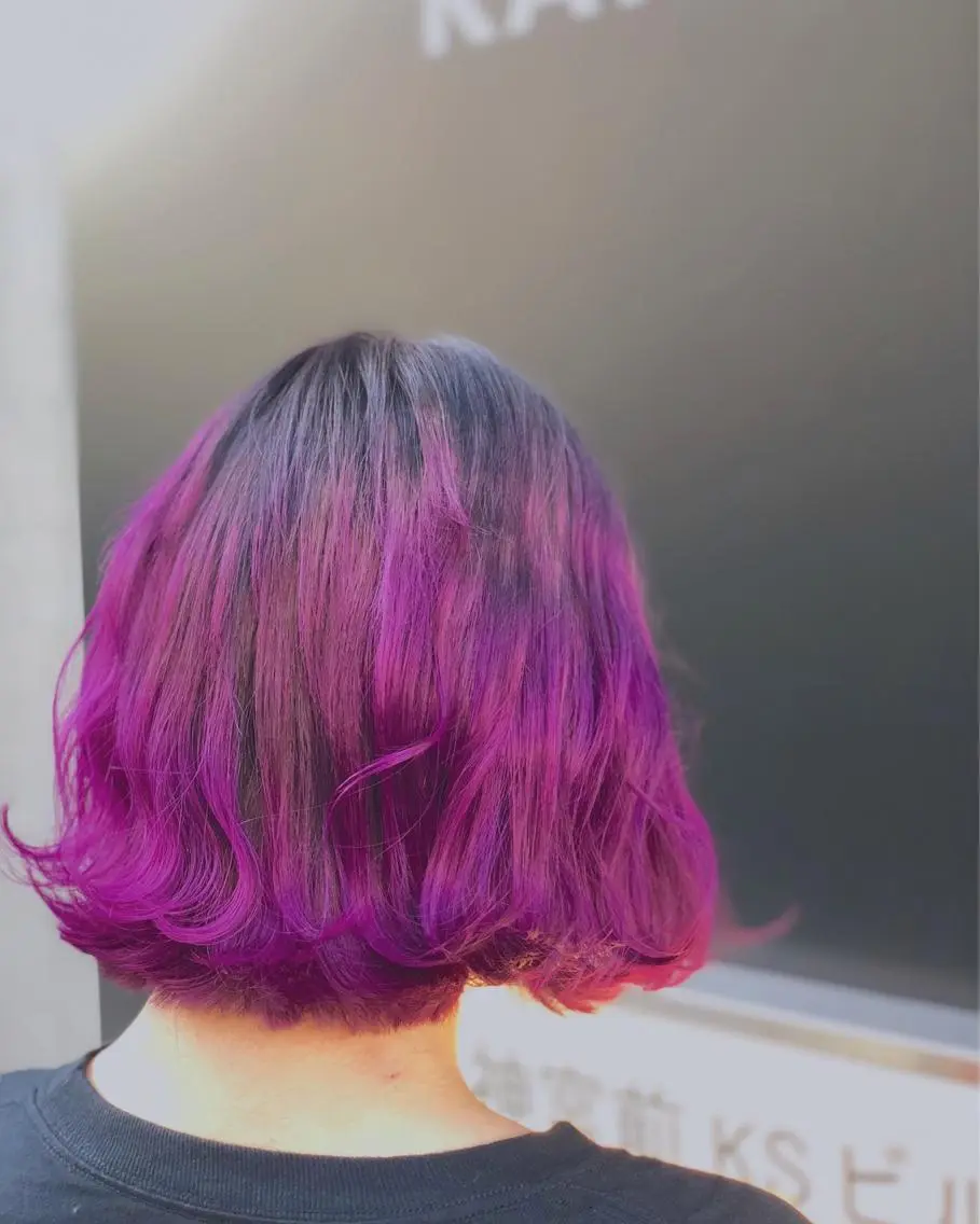 ショート カラー グラデーションカラー パープルカラー ヘアカラー トリートメント ✨髪質改善縮毛矯正✨ 宇田川修平のヘアスタイル
