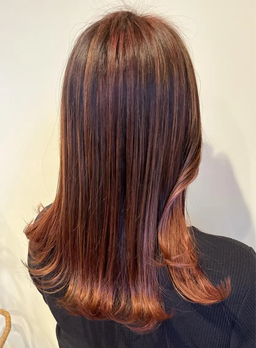 セミロング ヘアアレンジ レイヤーカット カット ヘアカラー 永井 亜実のヘアスタイル