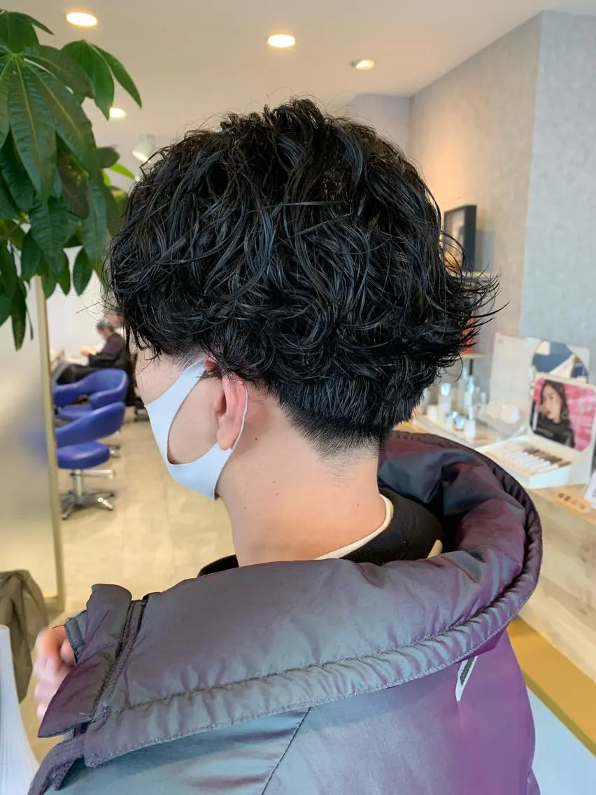 ショート パーマ ヘアアレンジ メンズ メンズパーマ スパイラルパーマ メンズパーマ職人 加藤 弘貴のヘアスタイル