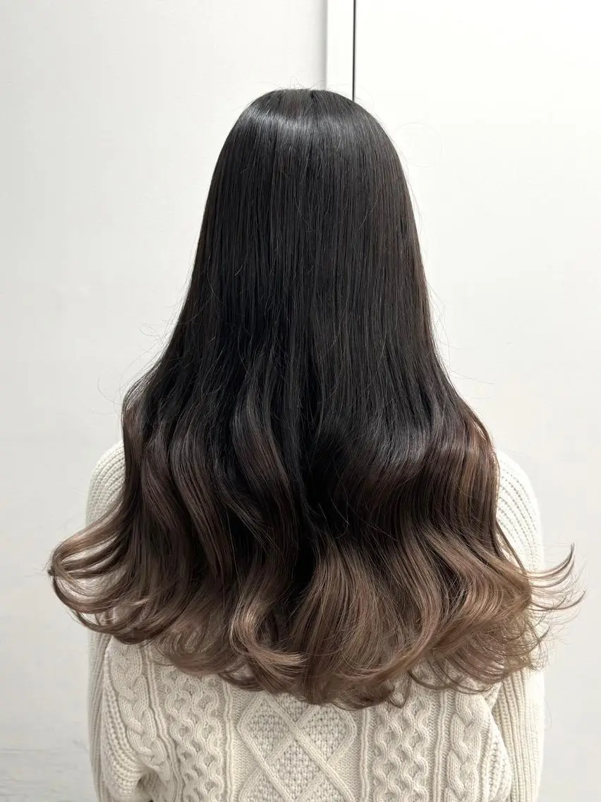 ロング ハイライト カット ヘアカラー トリートメント 【公式】amble luxe 中野のヘアスタイル