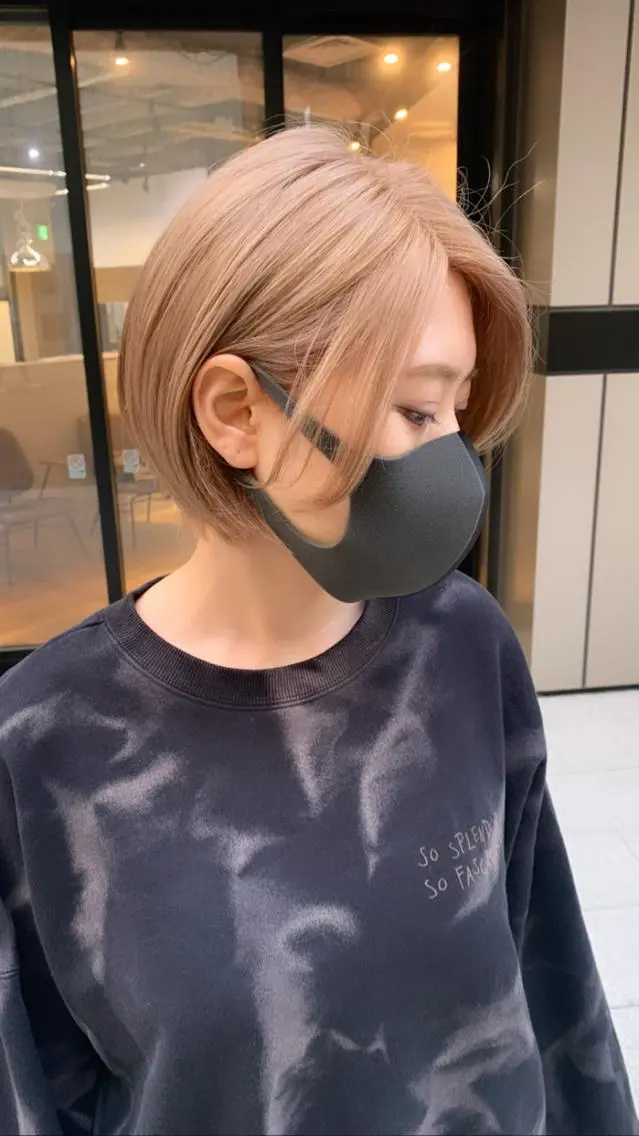 ショート カラー ベージュカラー ブリーチ ミルキーベージュ ヘアカラー レイヤー/大人メンズ パーマ🌀 平島拓也のヘアスタイル