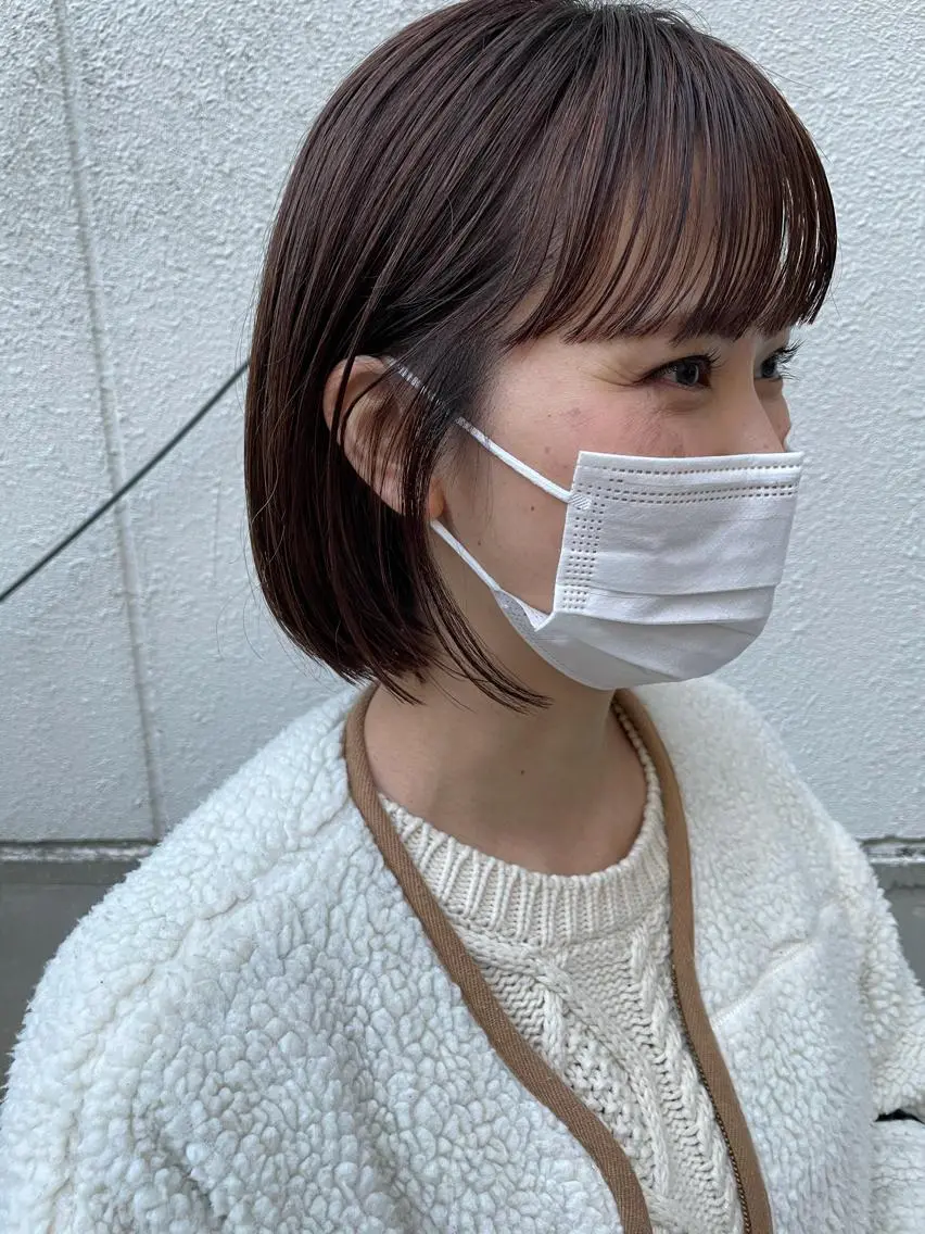 ミディアム ハイライト カット ヘアカラー トリートメント ayane⭐️ボブ・ ショート・パーマのヘアスタイル