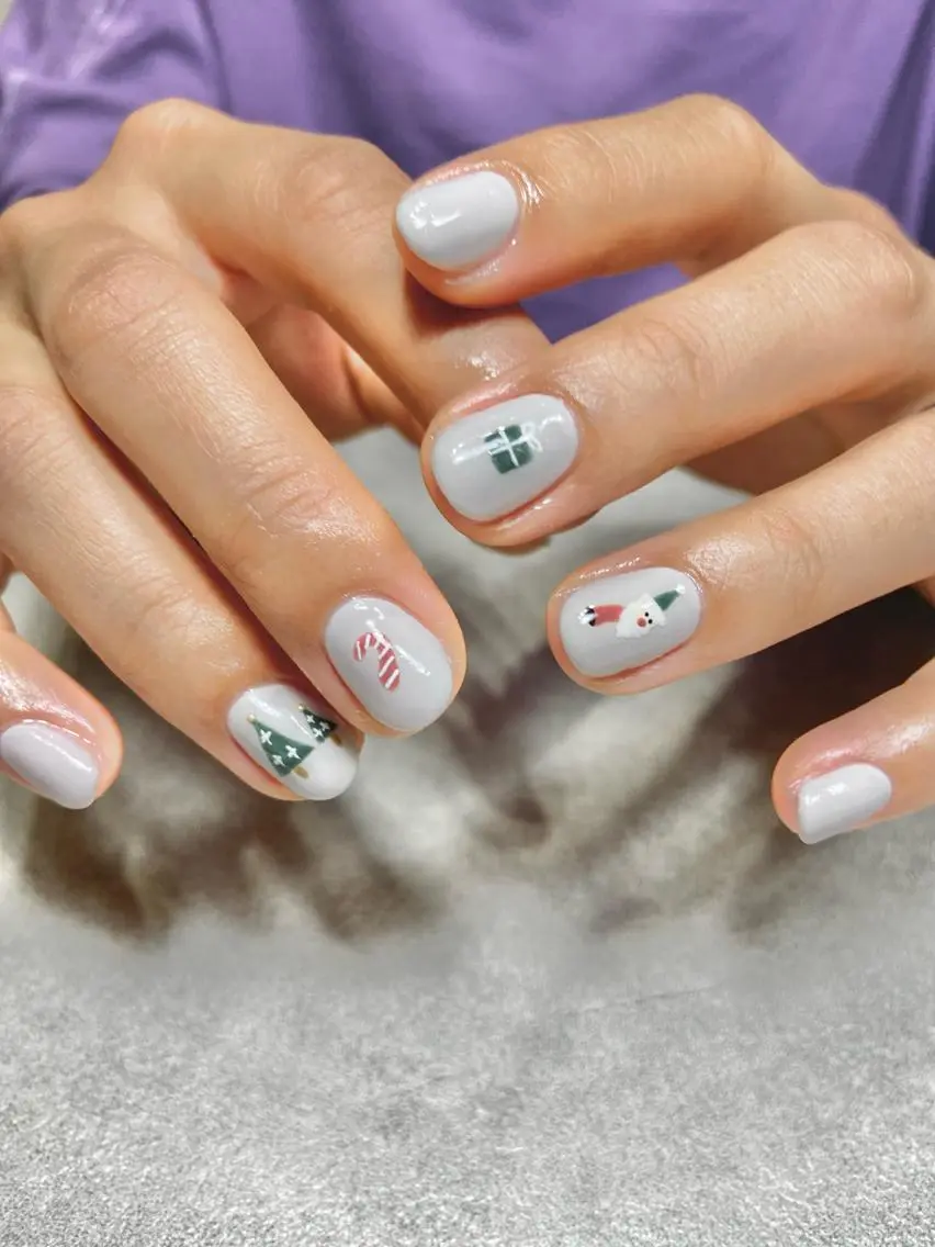 ネイル アートネイル ジェルネイル パラジェル ショートネイル 冬ネイル salon de oct.のネイルデザイン