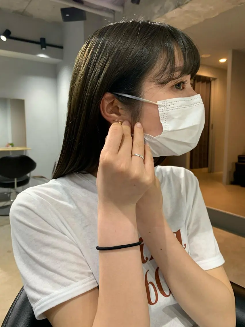 セミロング カラー ボブパーマコテ巻き風 パーマNo1深江秀平のヘアスタイル