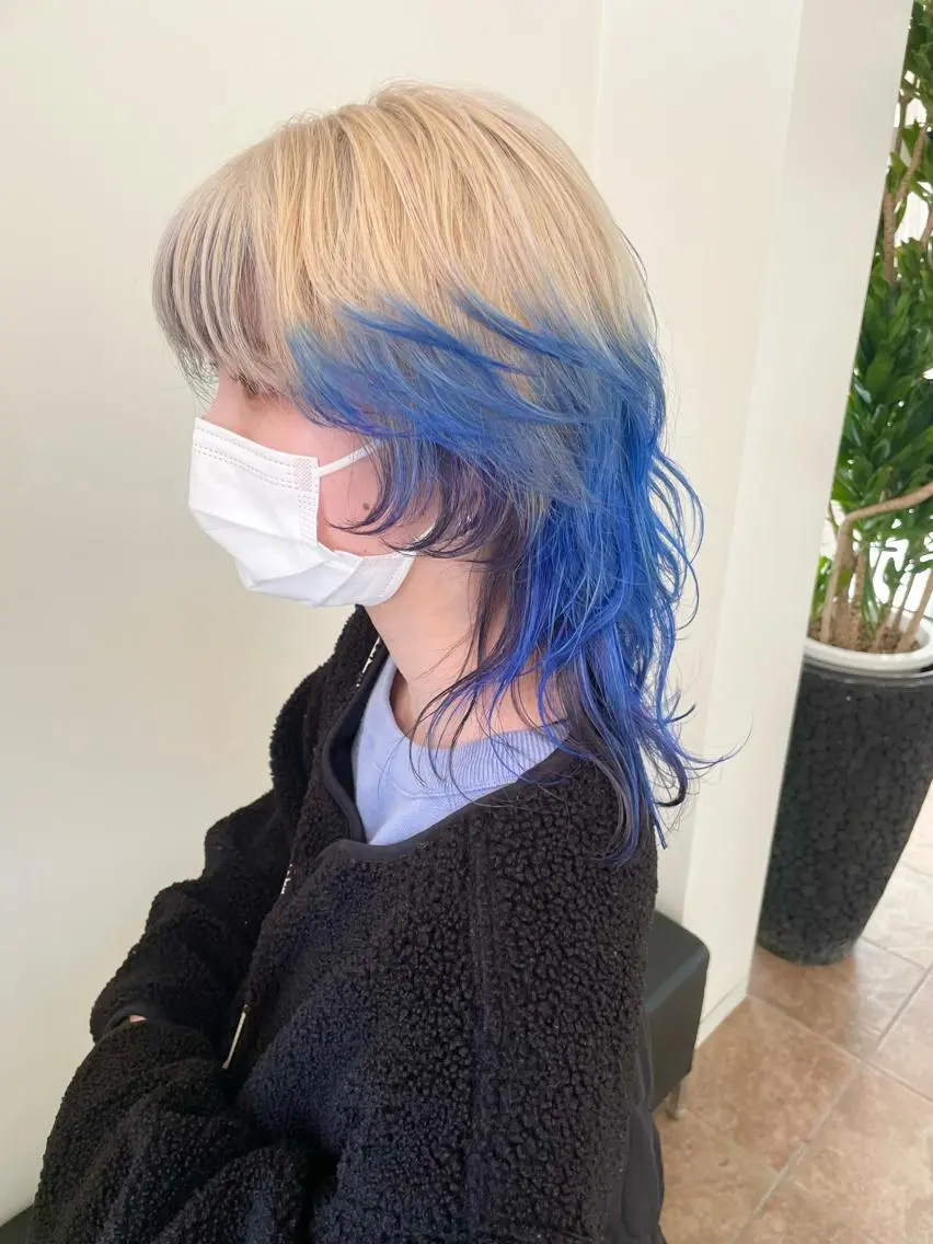 ミディアム カラー デザインカラー ヘアカラー トリートメント ダメージレスブリーチ HIROSHIのヘアスタイル