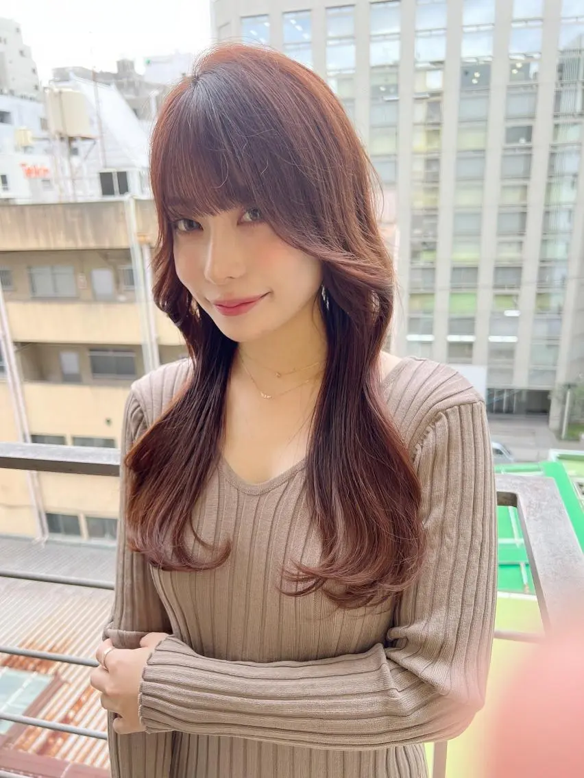 ロング カラー インナーカラー 顔周りカット 韓国風ヘア レイヤーカット カット ヘアカラー トリートメント 🍀小川大輔🍀 ボブ/ブリーチ🥇のヘアスタイル
