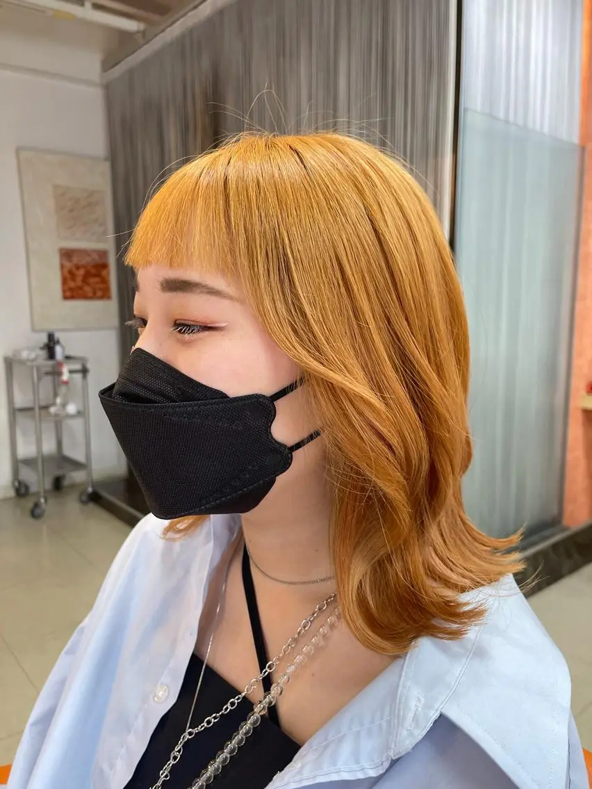 ミディアム カラー ヘアアレンジ 鶴﨑 美優亜のヘアスタイル