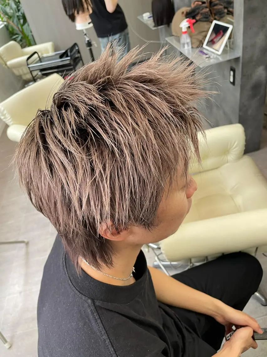 ショート カラー メンズ グレージュ 髪質改善/大阪守口市 🐣Ria‪🐣のヘアスタイル