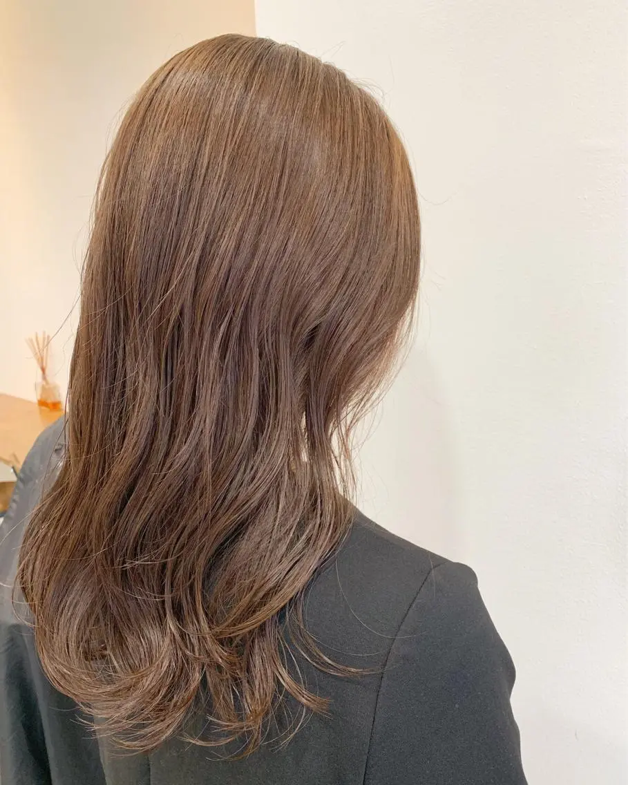 ロング カラー ヘアアレンジ ベージュカラー ピンクカラー ピンクベージュ カット ヘアカラー トリートメント 山崎 澪 レイヤーカット/大宮のヘアスタイル