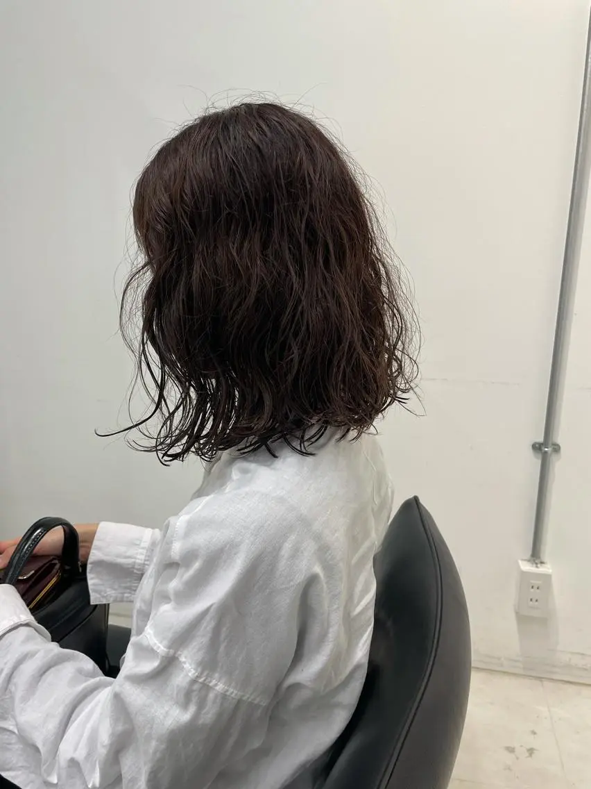 ミディアム パーマ キッズ ヘアカラー トリートメント オトナヘア🌸 harukaのヘアスタイル