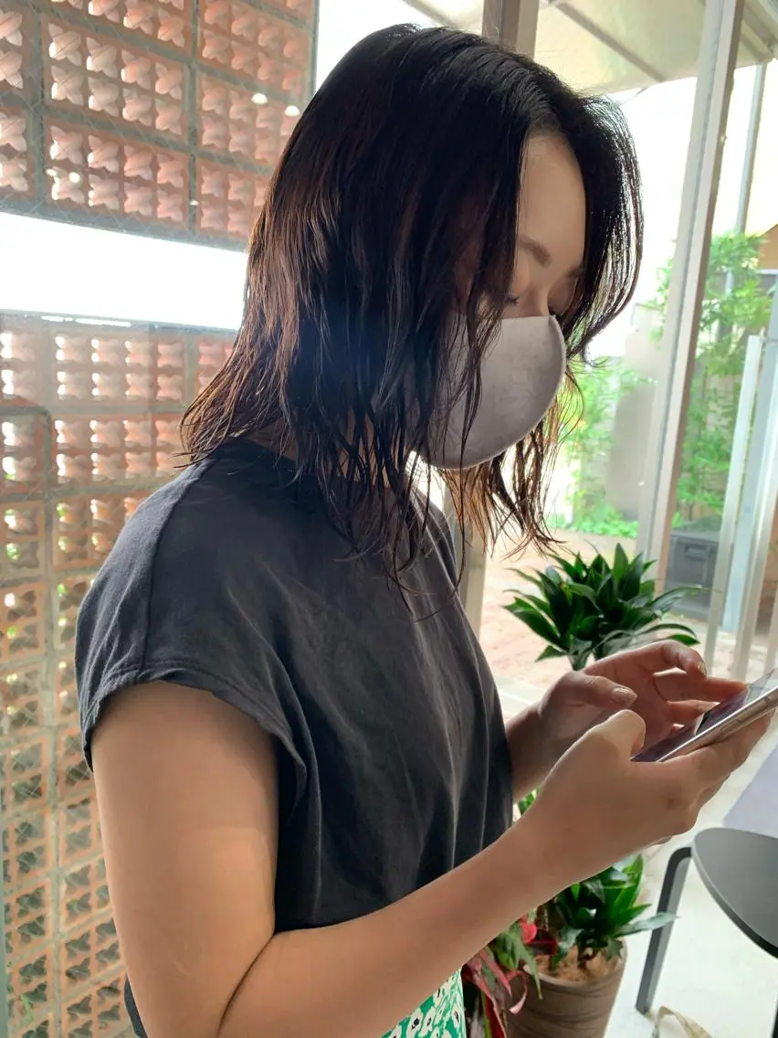 セミロング パーマ ボブパーマコテ巻き風 パーマNo1深江秀平のヘアスタイル