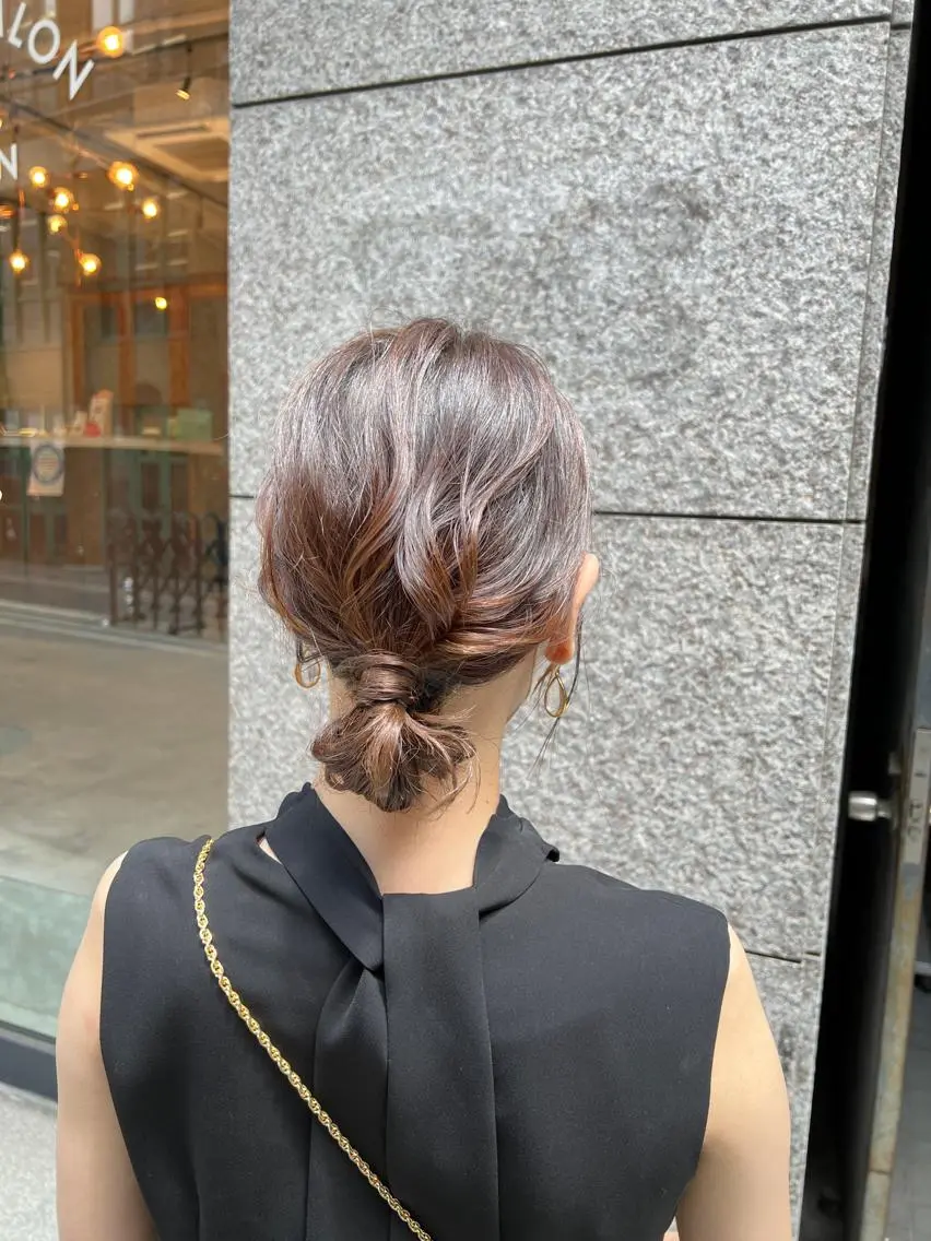 ミディアム ヘアアレンジ ヘアセット THINK SHOP sakiのヘアスタイル