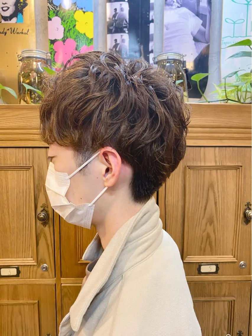 ショート パーマ メンズ メンズパーマ ニュアンスパーマ カット パーマ 【扉gate】野崎 英幸のヘアスタイル