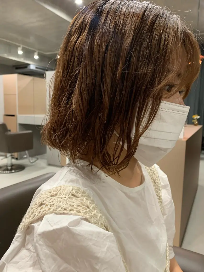 パーマ カット パーマ トリートメント ボブパーマコテ巻き風 パーマNo1深江秀平のヘアスタイル