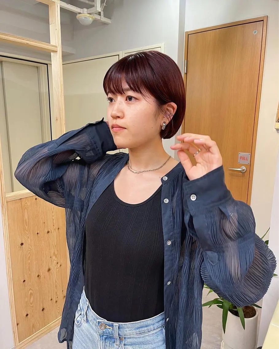 ショート カラー ブリーチ ブラウンカラー ブリーチなしカラー ピンクカラー ピンクブラウン カット ヘアカラー トリートメント 丁寧なカウンセリング 🌿KENTA🌿のヘアスタイル