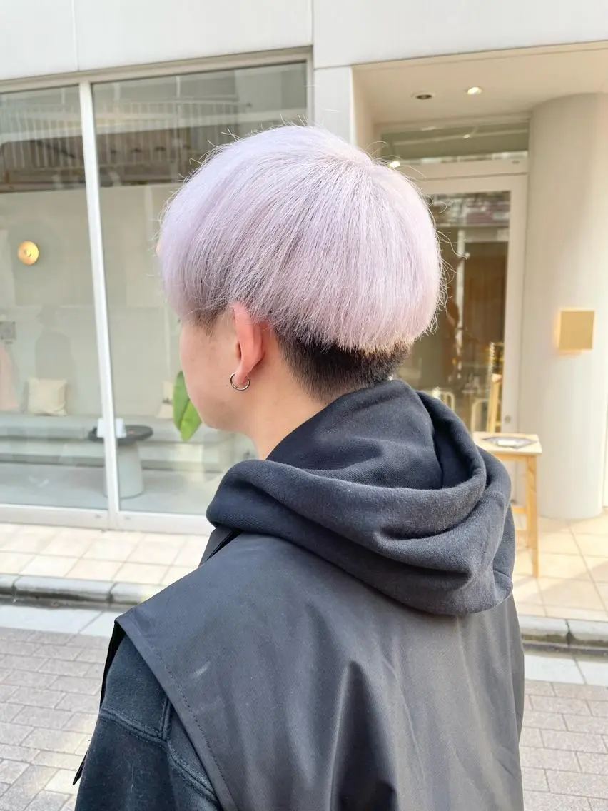 ショート カラー メンズ ヘアカラー トリートメント ヘアセット ハイトーン×レイヤー ／遠藤将太のヘアスタイル