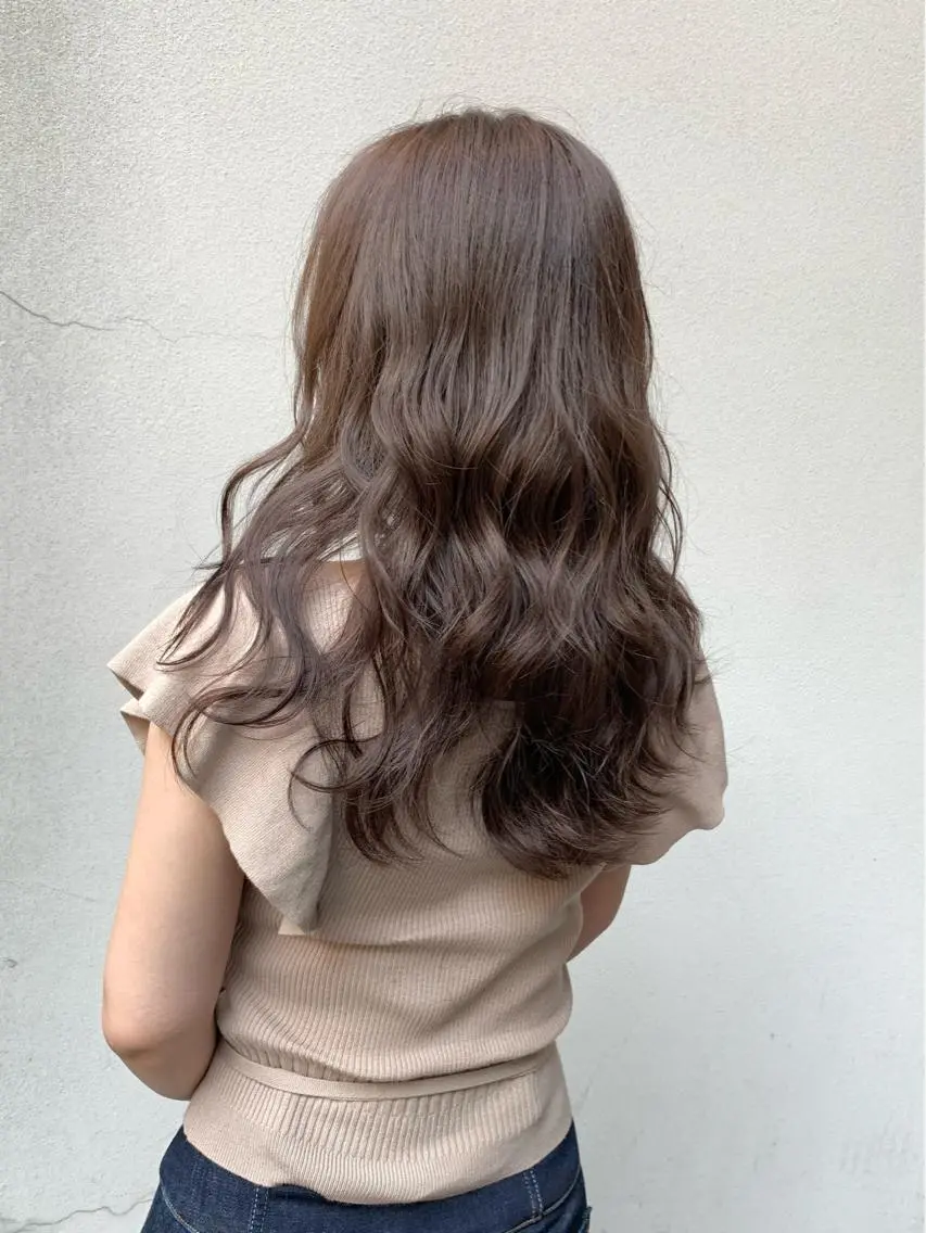 セミロング カラー ベージュカラー ミルクティーベージュ 矢野 晃平のヘアスタイル