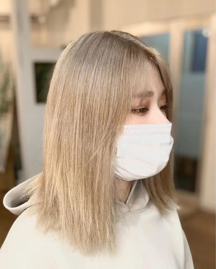 ミディアム ヘアカラー&縮毛矯正 STAR☆RIVERのヘアスタイル