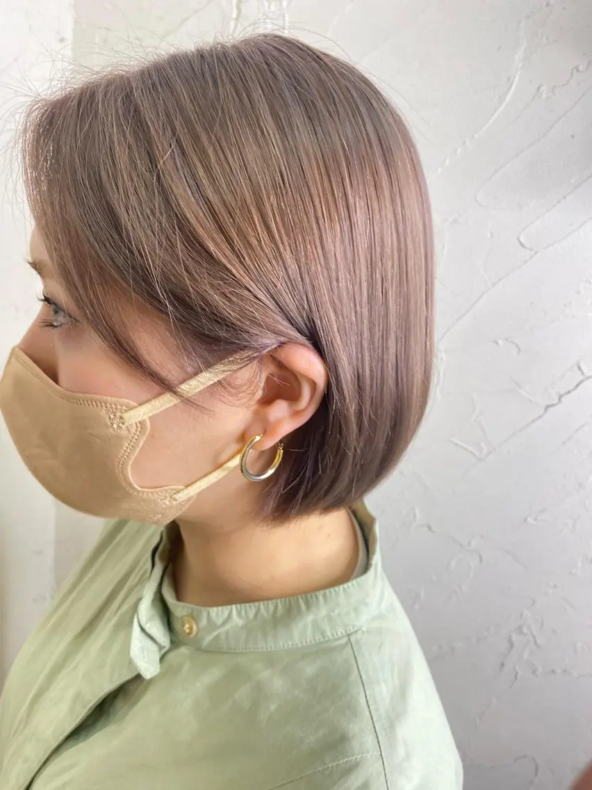 ショート カラー ラベンダーカラー ピンクカラー ピンクラベンダー ショートヘア カット トリートメント ヘッドスパ Hayashi Shioriのヘアスタイル