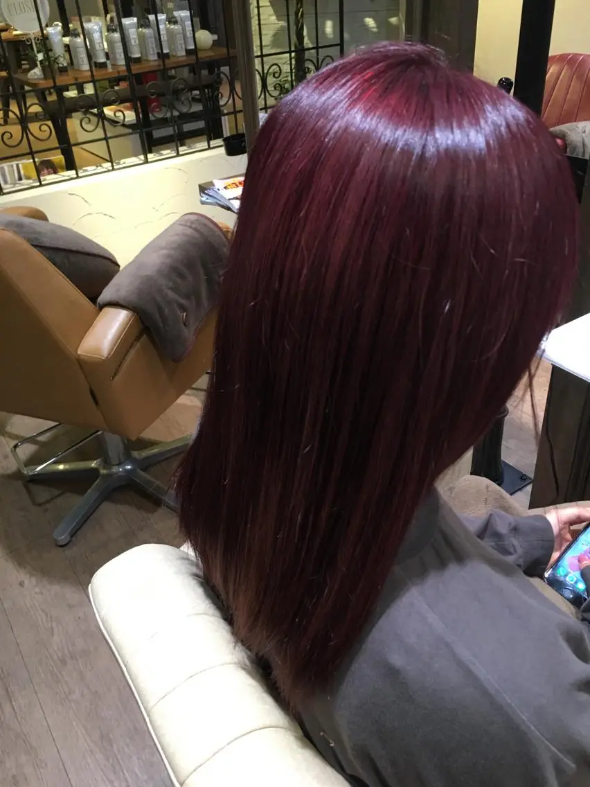 セミロング カラー レッドカラー MODE K's塚口 かどやのヘアスタイル