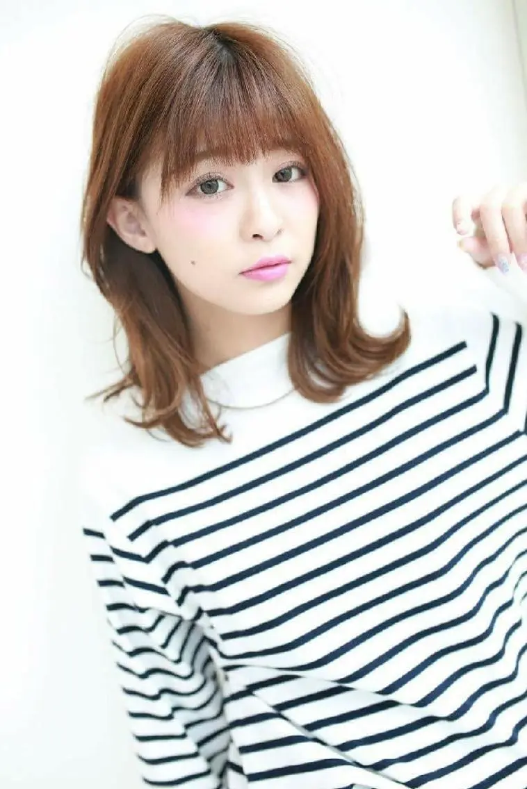 ミディアム カラー パーマ spa hair ark 富井直美のヘアスタイル