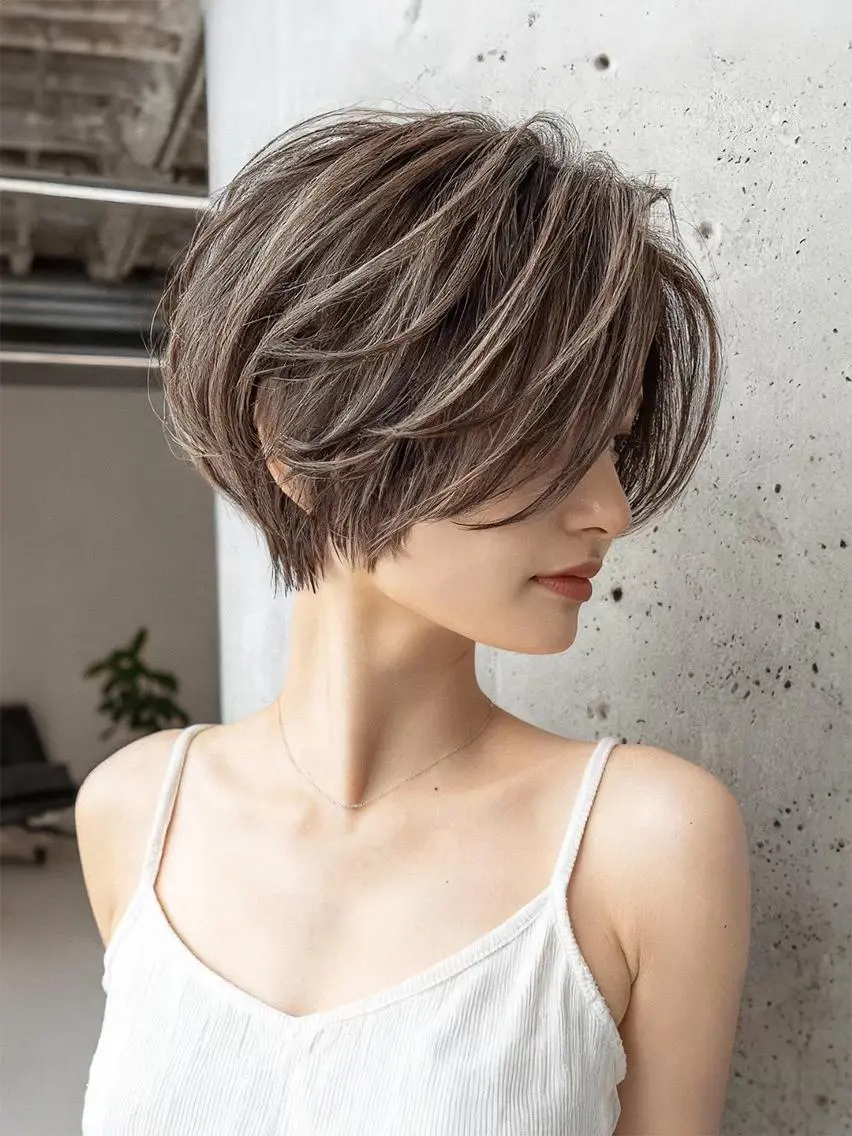 ミディアム ⚽️レイヤー/ハイト ーン⚽️山口✂️のヘアスタイル