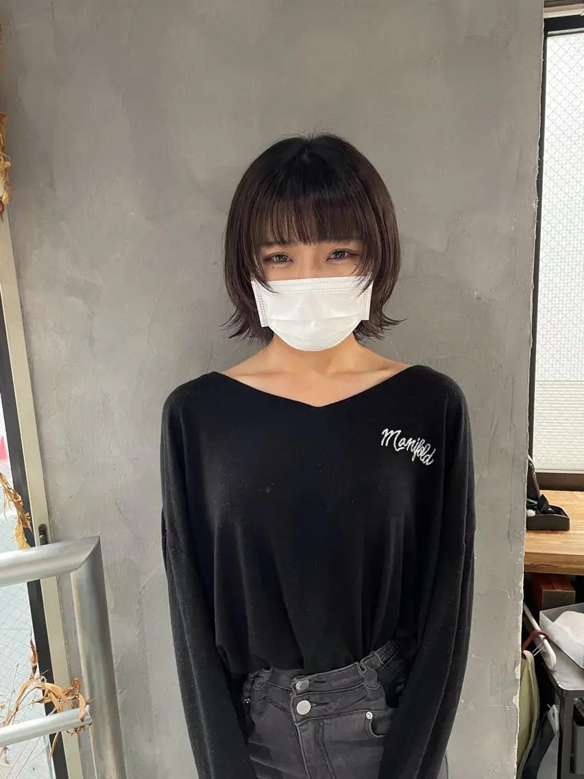 ショート 顔周りカット ウルフカット ウルフ レイヤー パーマ🪐MANAのヘアスタイル
