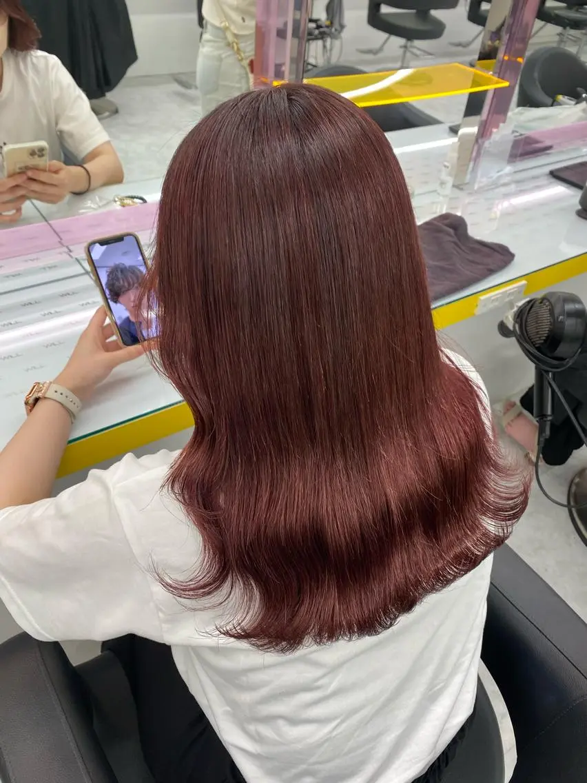 セミロング カラー ヘアアレンジ ブリーチ ブリーチなしカラー ピンクカラー ヘアカラー トリートメント ヘッドスパ ヘアセット 🐩推し活🐩 FUTABA🍒のヘアスタイル