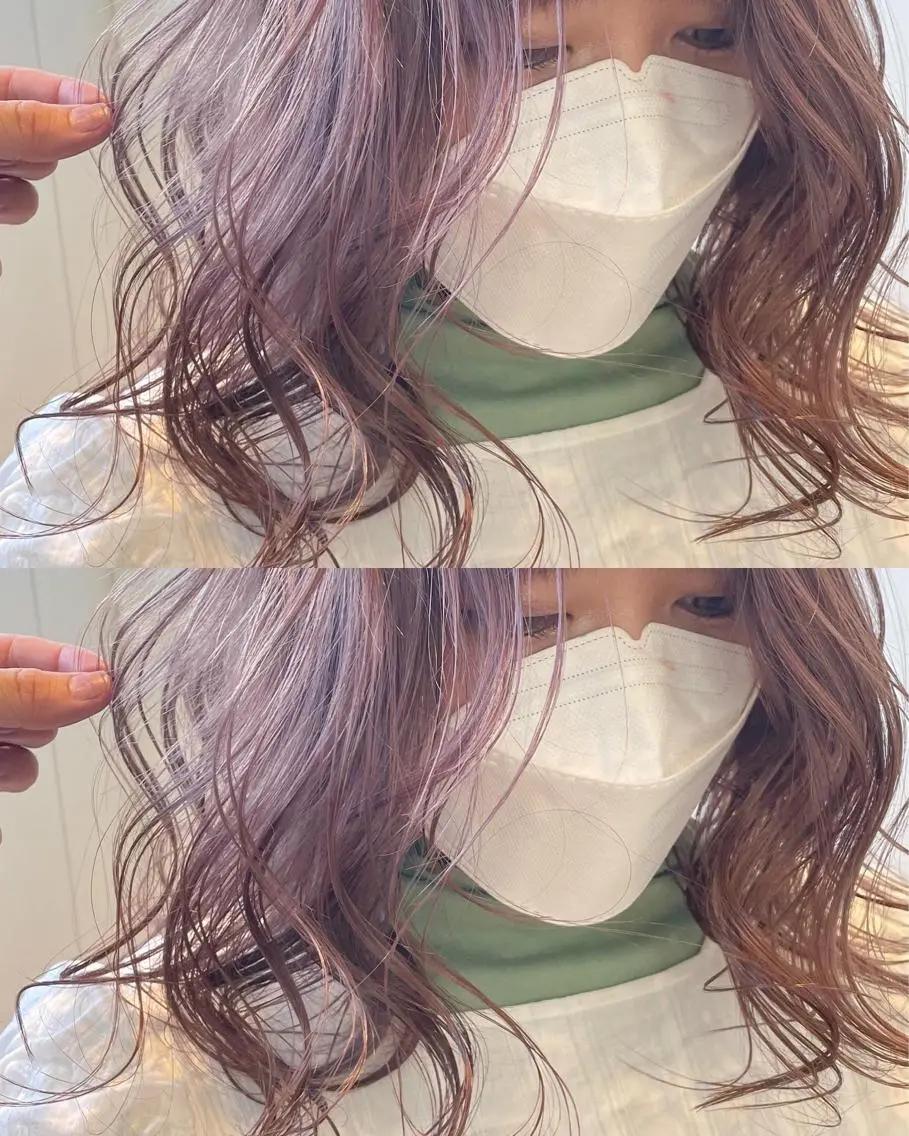 ミディアム カラー グレージュ ラベンダーカラー ラベンダーグレージュ ラベンダーグレー 💜ハイトーン💛 マジカルかいちゃんのヘアスタイル