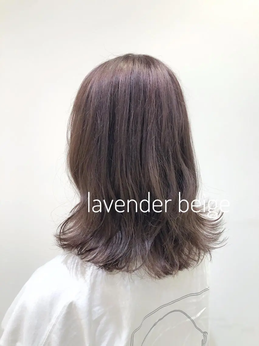 ミディアム カラー ベージュカラー ラベンダーカラー ラベンダーベージュ 大平 美沙のヘアスタイル