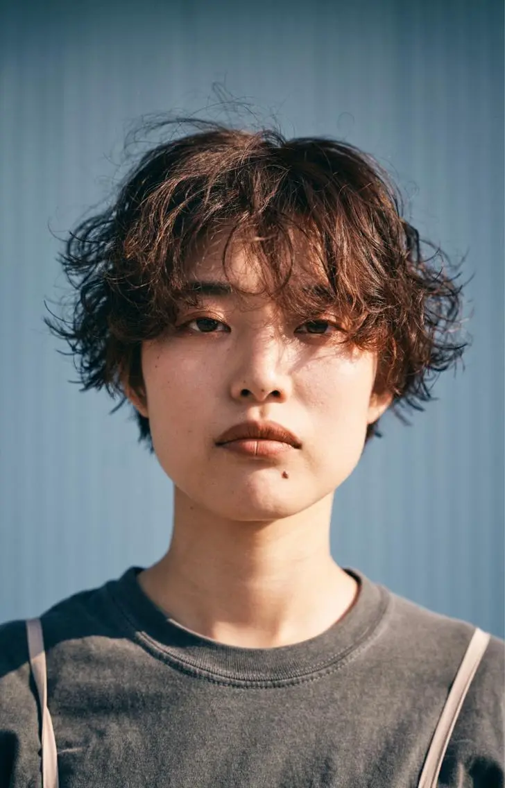ショート パーマ カット パーマ 栗栖 颯のヘアスタイル