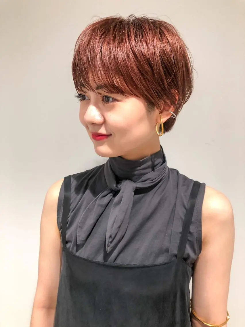 ショート カラー ピンクカラー ショートヘア カット ヘアカラー トリートメント センスをお届けします 大谷将生infpのヘアスタイル