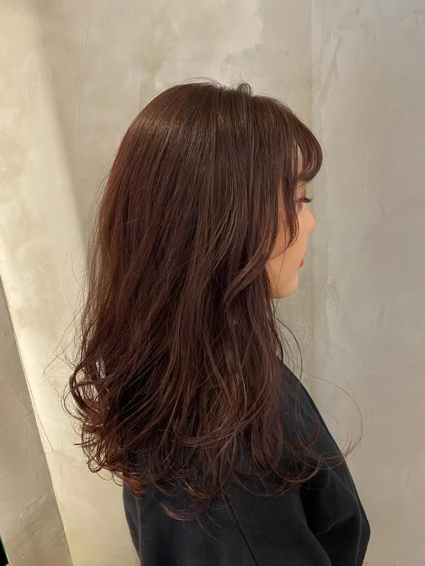 ロング シアーブラウン カット ヘアカラー トリートメント 新宿/顔周りカット +レイヤー=しずく♩のヘアスタイル