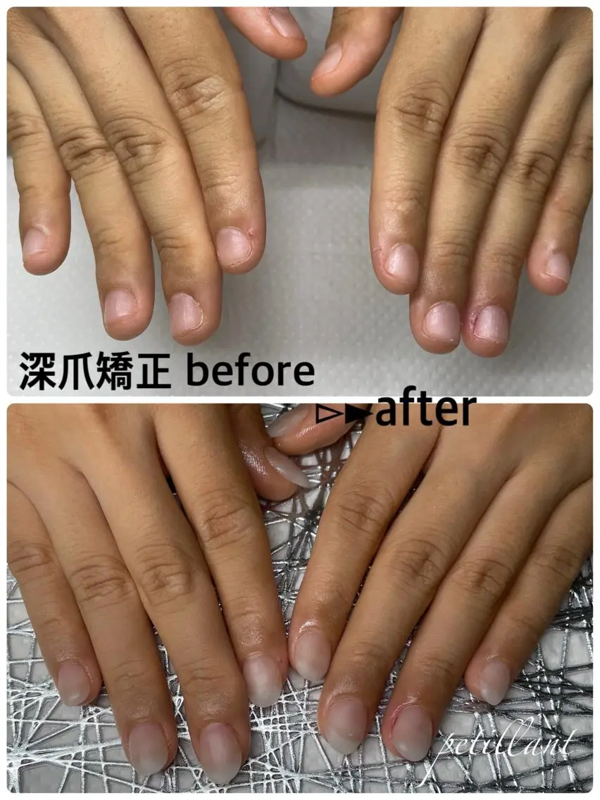 ネイル クリアネイル 長さ出し ジェルネイル マットネイル nail salon petillantのネイルデザイン
