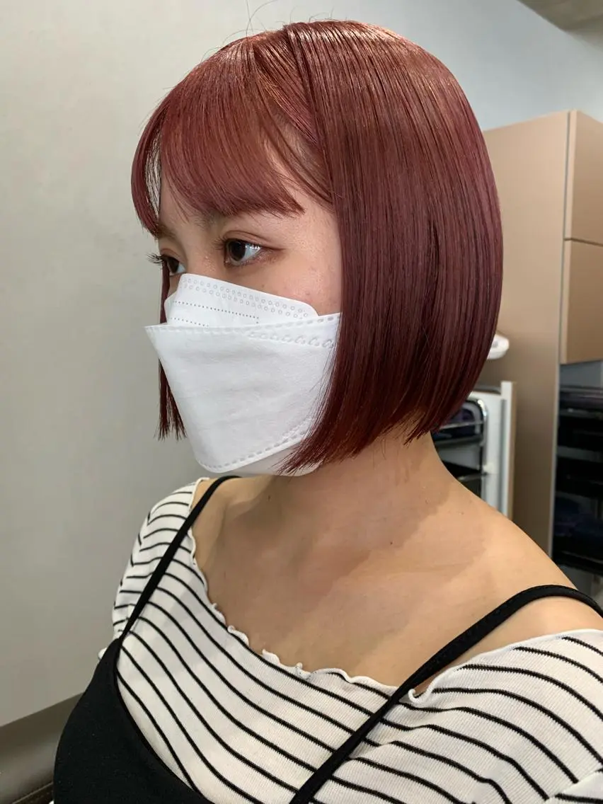 ショート カラー ボブパーマコテ巻き風 パーマNo1深江秀平のヘアスタイル