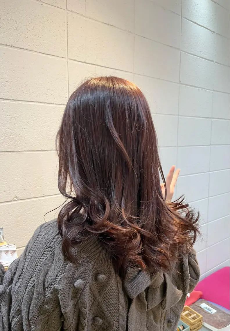 カラー ブリーチ ブラウンカラー ピンクカラー 堀越 みなみのヘアスタイル