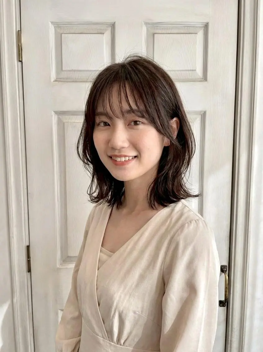 ミディアム ボブ くびれヘア 顔周りカット 髪質改善 韓国風ヘア Aroma hair 🌙tanakaのヘアスタイル