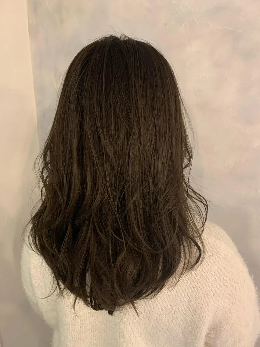 セミロング アッシュ ヘアカラー トリートメント 韓国ﾍｱ&ｼｮｰﾄ ボブ💜桑原のヘアスタイル