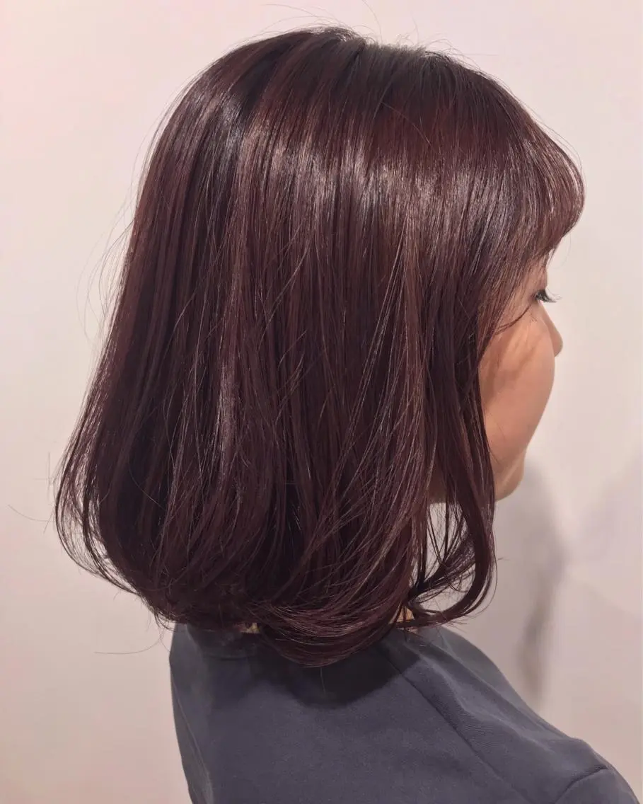 ショート カラー ラベンダーカラー レイヤー/大人ボブ 渡邉【日吉美容室】のヘアスタイル