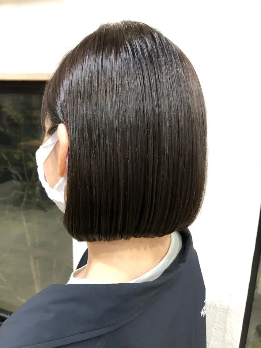 ミディアム ボブ カット ヘアカラー 仕上がり満足度 No.1池田篤史のヘアスタイル