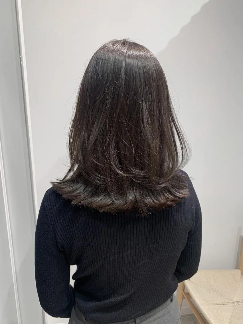 ミディアム カラー ヘアアレンジ カット ヘアカラー トリートメント yuka .のヘアスタイル