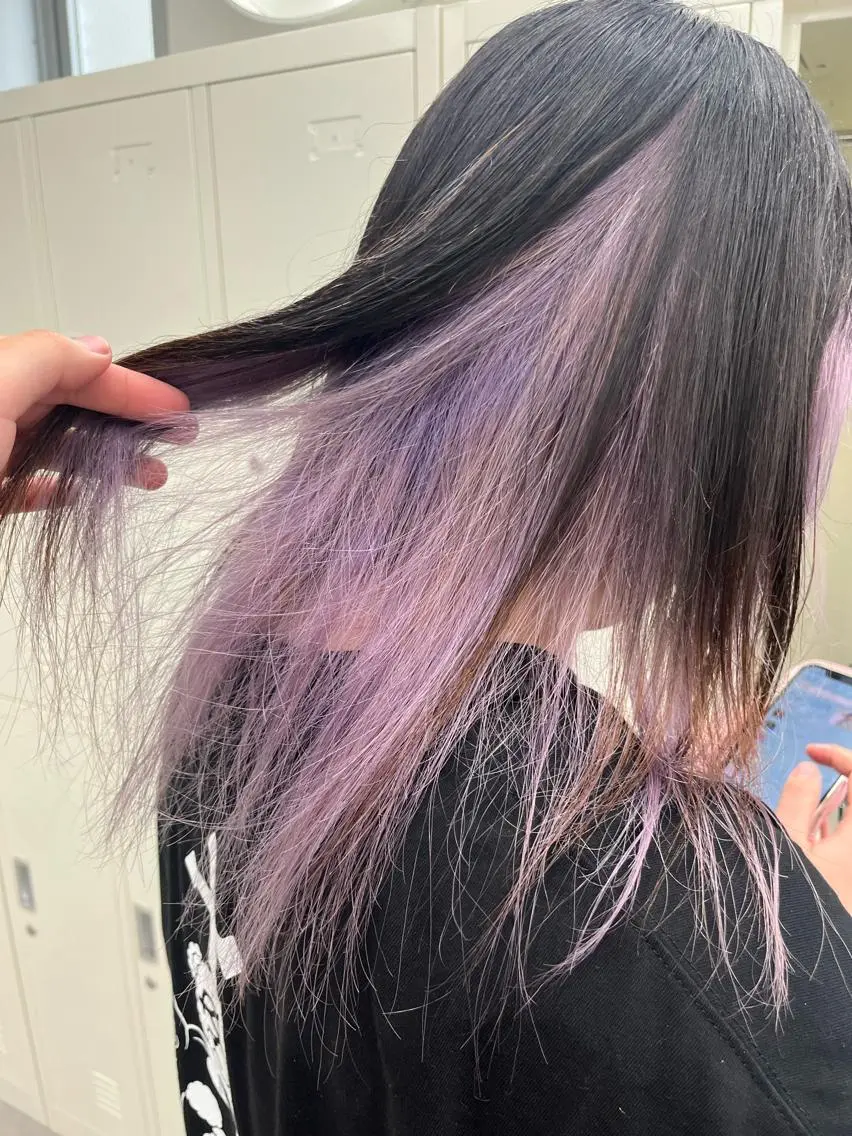 カラー ラベンダーカラー ピンクカラー ピンクラベンダー 中村 彩夏のヘアスタイル