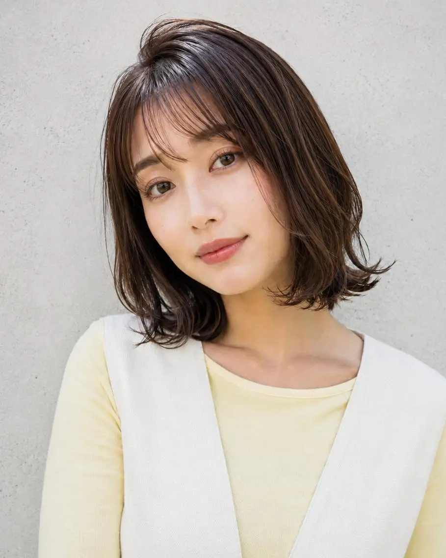 ミディアム ブリーチなし透明感 カラー🌷宮部楓奈のヘアスタイル