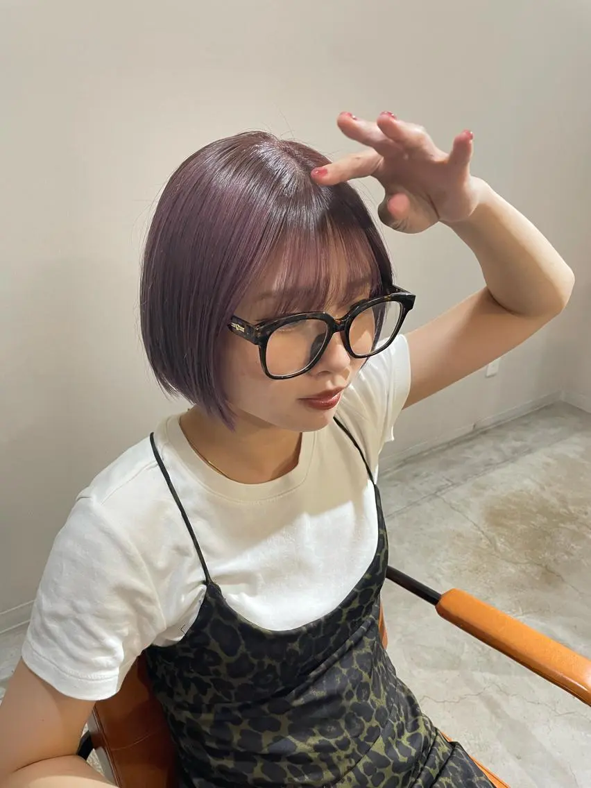ショート カラー ラベンダーカラー ピンクカラー ピンクラベンダー ヘアカラー 佐藤 爽香のヘアスタイル