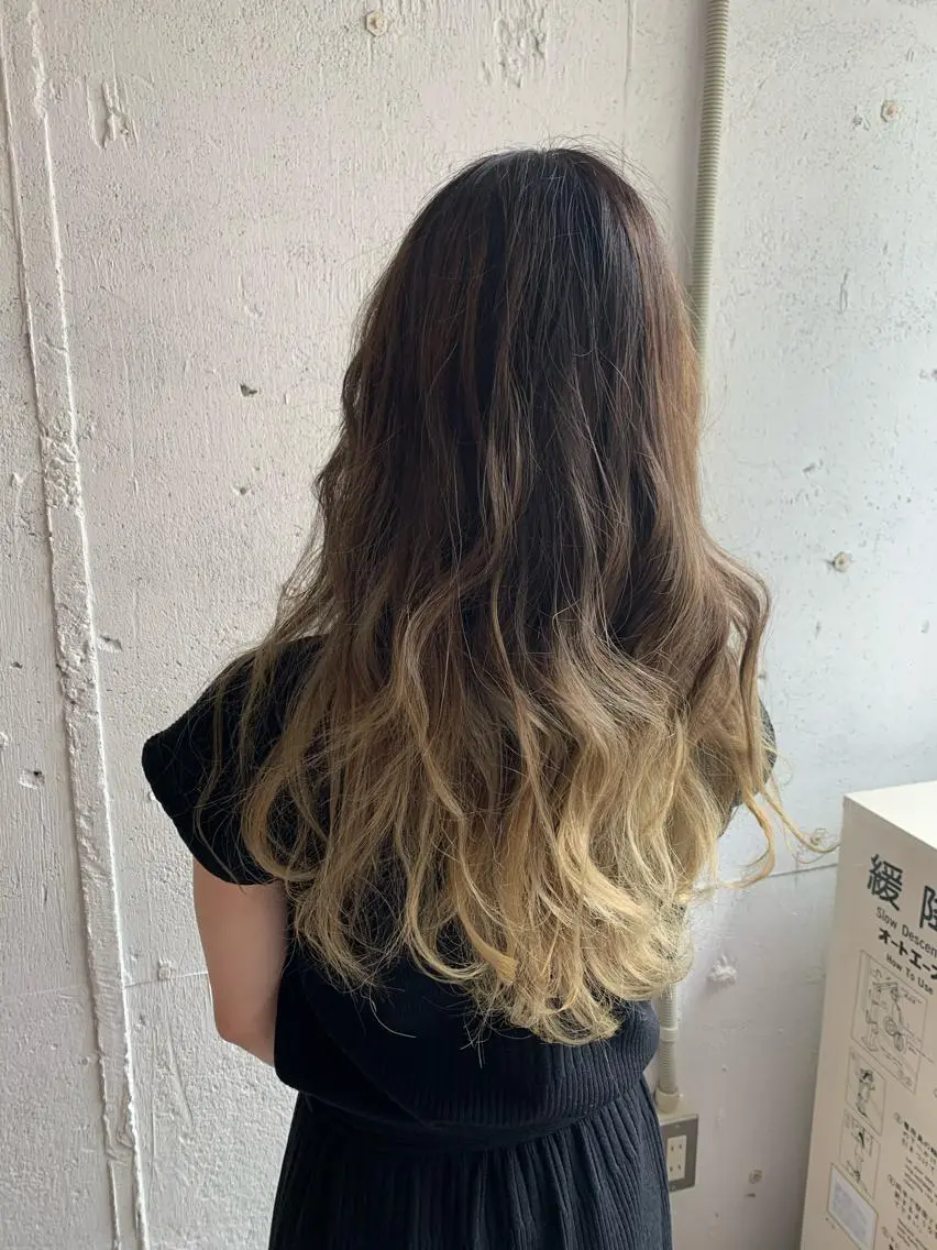 ロング カラー バレイヤージュ レイヤーカット ヘアカラー トリートメント 💛丁寧さNo.🥇 🧸片山智裕💛のヘアスタイル